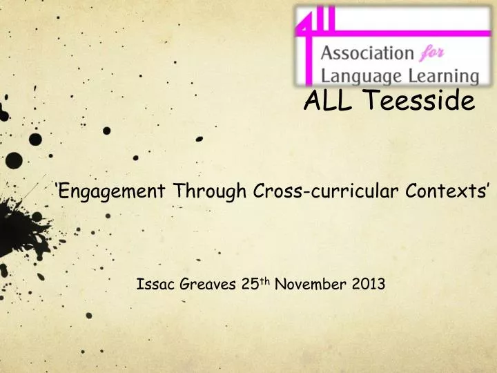 engagement through cross curricular contexts