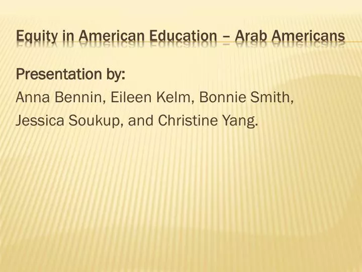 equity in american education arab americans