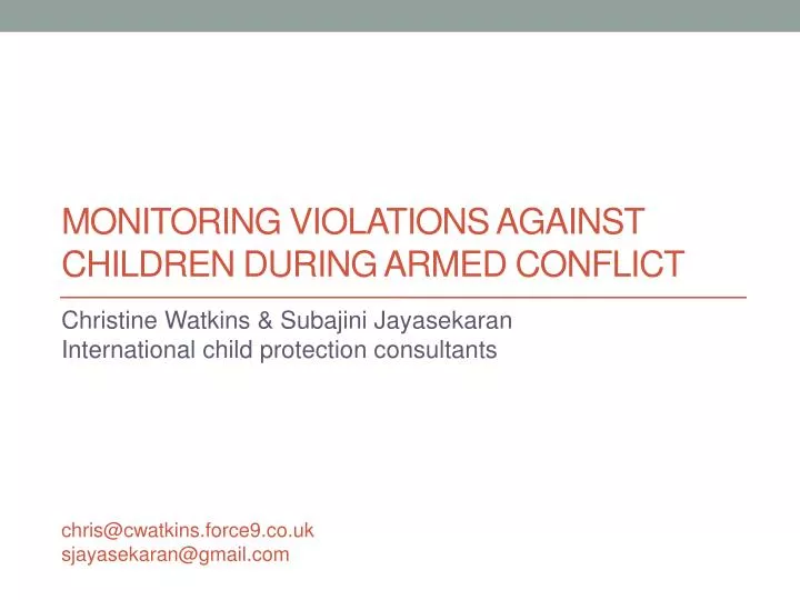monitoring violations against children during armed conflict