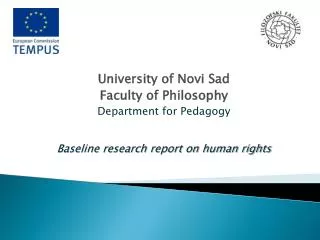 University of Novi Sad Faculty of Philosophy Department for Pedagogy