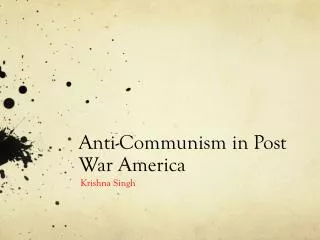 Anti-Communism in Post War America