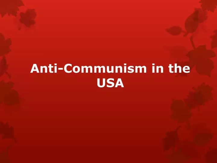 anti communism in the usa