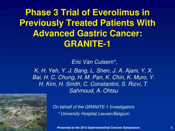 phase 3 trial of everolimus in previously treated patients with advanced gastric cancer granite 1
