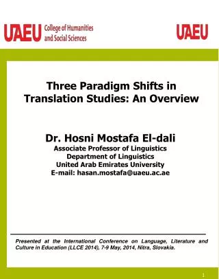 Three Paradigm Shifts in Translation Studies: An Overview