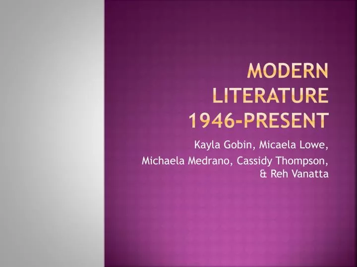 modern literature 1946 present