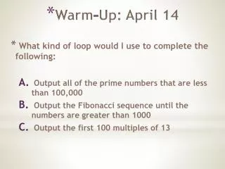 Warm-Up: April 14