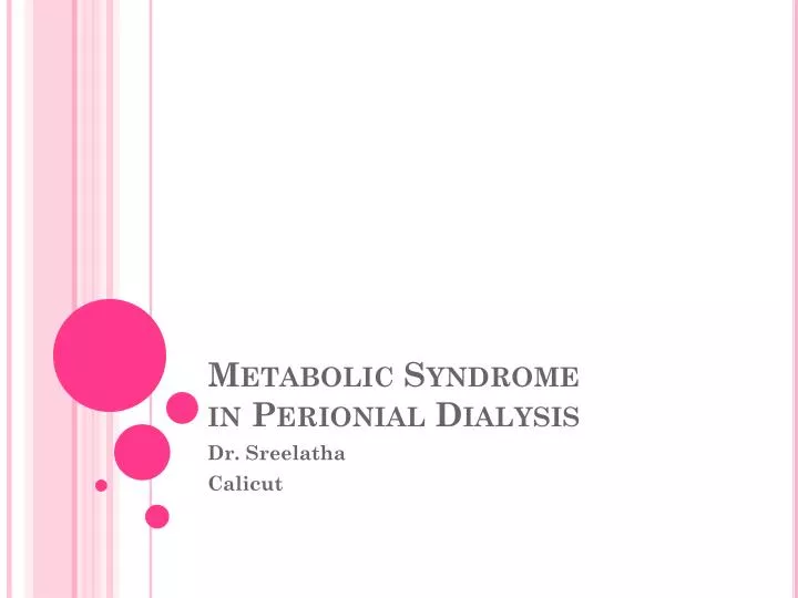 metabolic syndrome in perionial dialysis