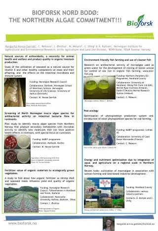 bioforsk nord bod the northern algae commitment