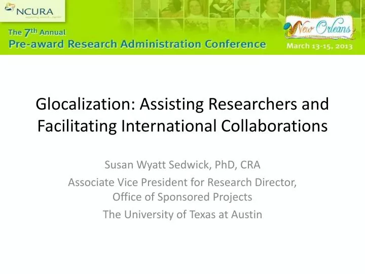 glocalization assisting researchers and facilitating international collaborations