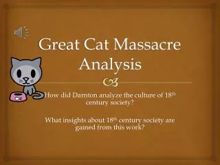 Great Cat Massacre Analysis