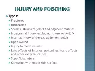 injury and poisoning