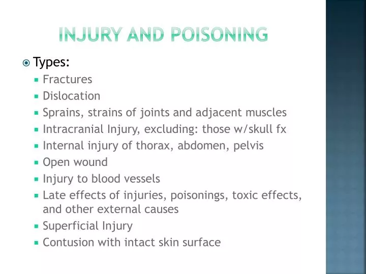 injury and poisoning