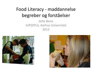 Food Literacy - maddannelse begreber og forståelser