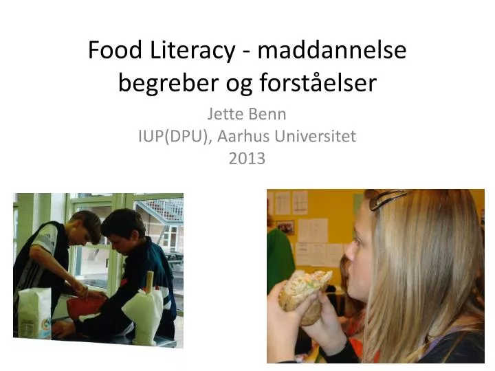 food literacy maddannelse begreber og forst elser