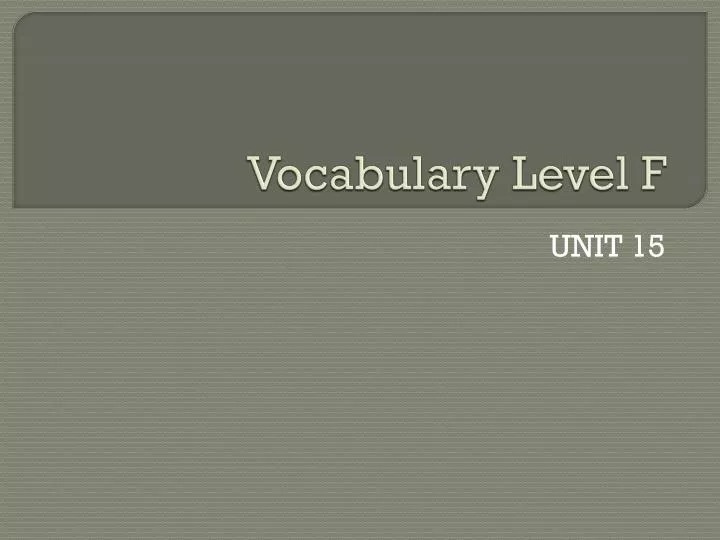 vocabulary level f