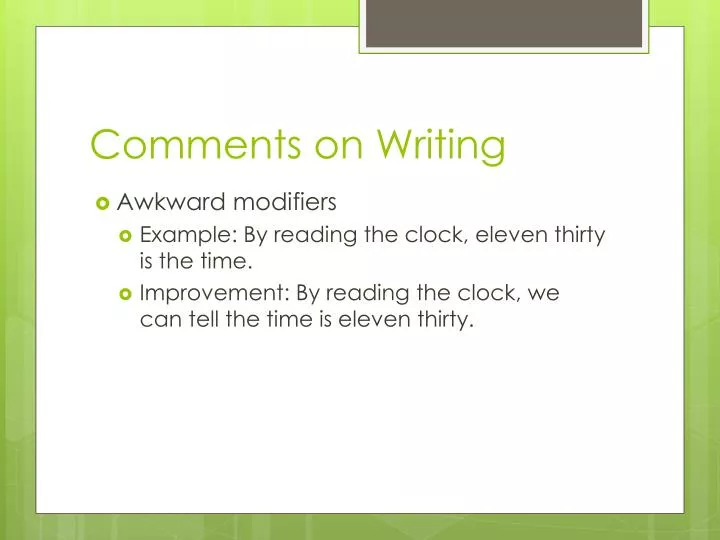 comments on writing