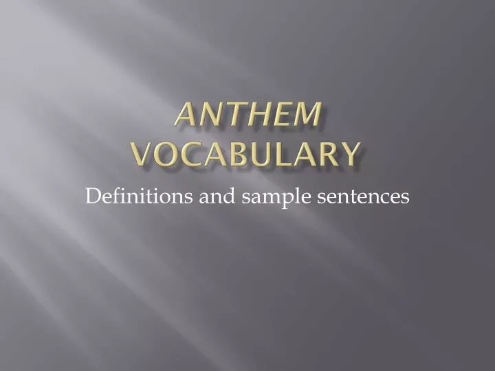 anthem vocabulary