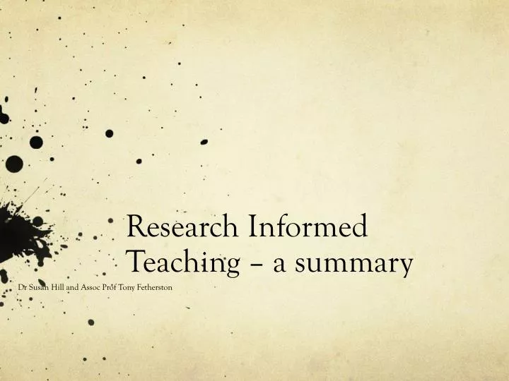 research informed teaching a summary
