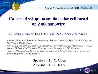 Co-sensitized quantum dot solar cell based on ZnO nanowire