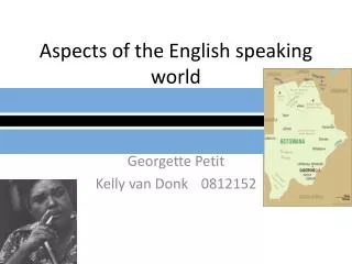 Aspects of the English speaking world