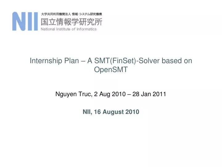 internship plan a smt finset solver based on opensmt