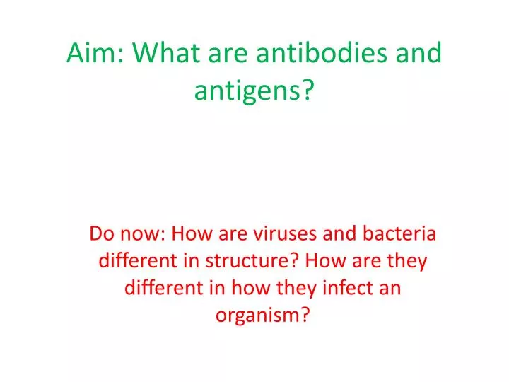 aim what are antibodies and antigens
