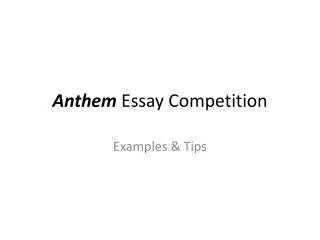 Anthem Essay Competition
