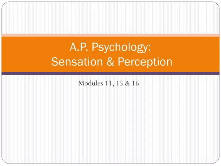 a p psychology sensation perception