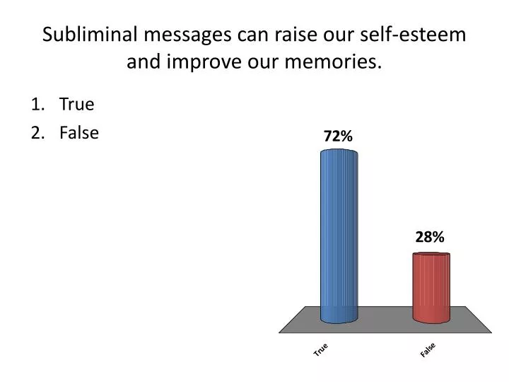 subliminal messages can raise our self esteem and improve our memories
