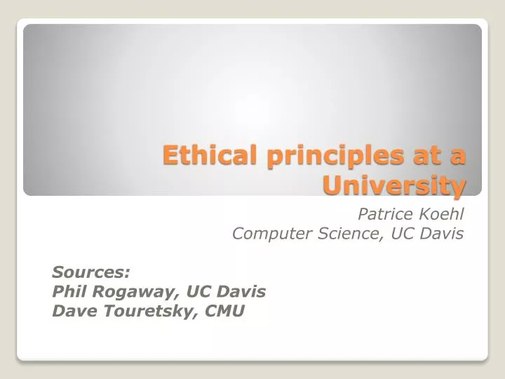 ethical principles at a university