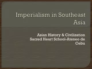 imperialism in southeast asia