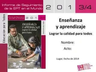 ense anza y aprendizaje lograr la calidad para todos