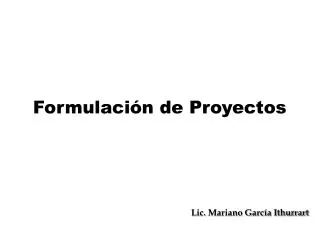 formulaci n de proyectos