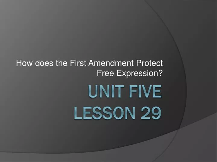 how does the first amendment protect free expression