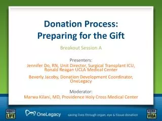 Donation Process: Preparing for the Gift