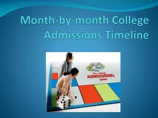 Month-by-month College Admissions Timeline