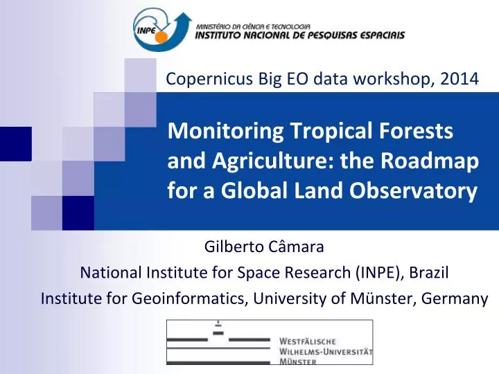 monitoring tropical forests and agriculture the roadmap for a global land observatory