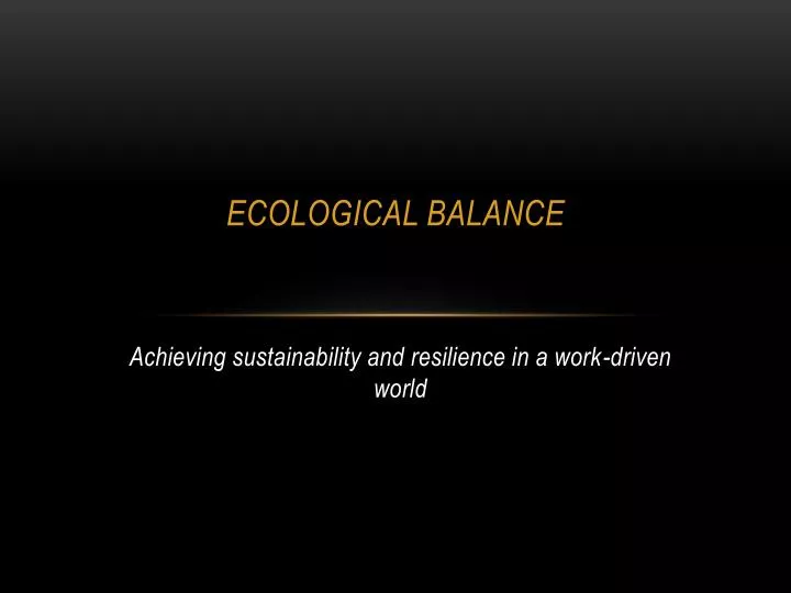 ecological balance