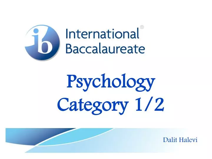 psychology category 1 2