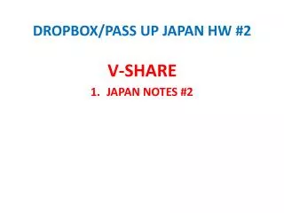 DROPBOX/PASS UP JAPAN HW #2 V-SHARE