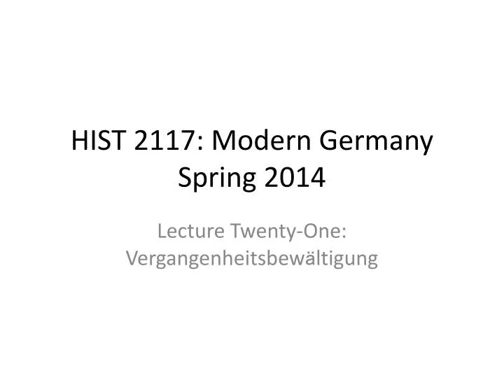 hist 2117 modern germany spring 2014