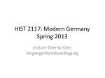 HIST 2117: Modern Germany Spring 2013