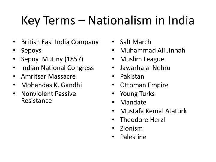 key terms nationalism in india
