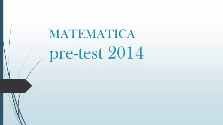 matematica pre test 2014