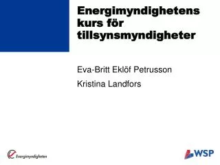 energimyndighetens kurs f r tillsynsmyndigheter
