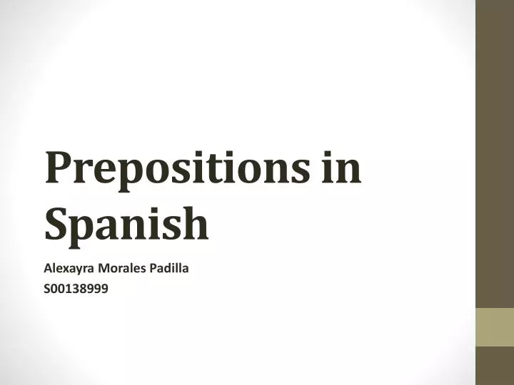 prepositions in spanish