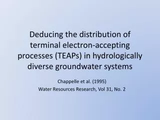 Chappelle et al. (1995) Water Resources Research, Vol 31, No. 2