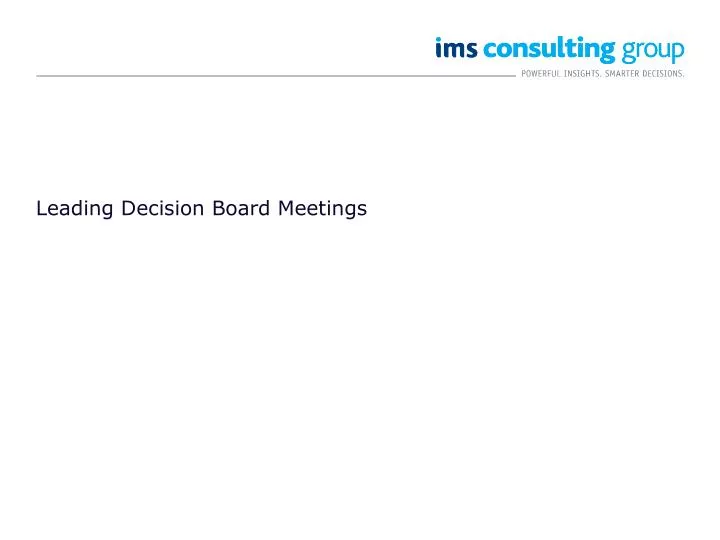 leading decision board meetings
