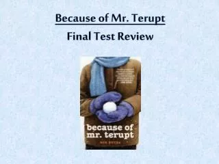 Because of Mr. Terupt Final Test Review