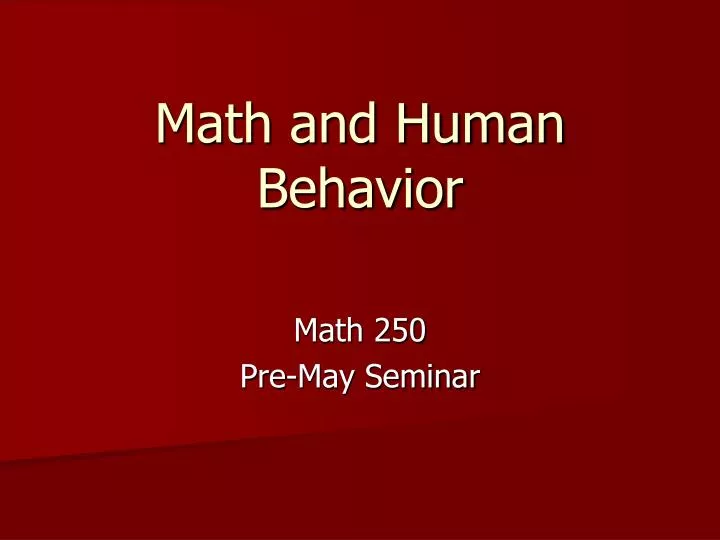 math and human behavior